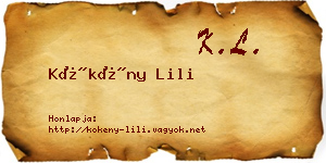 Kökény Lili névjegykártya