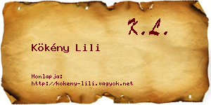 Kökény Lili névjegykártya