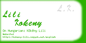 lili kokeny business card